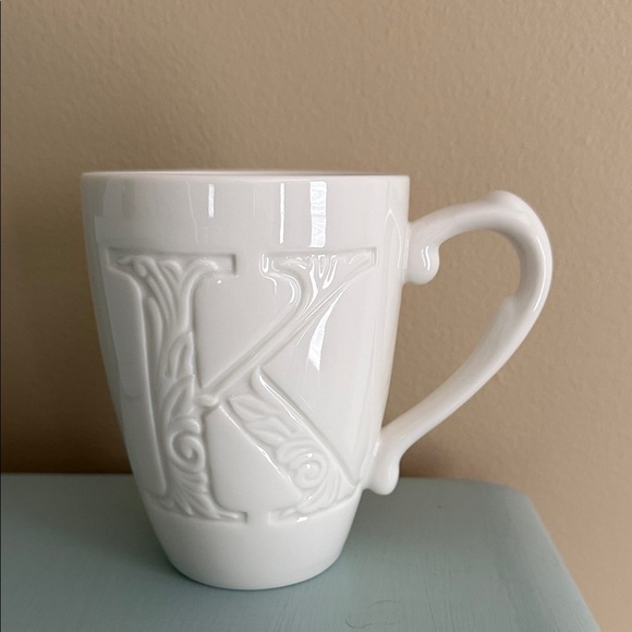 Lenox White Monogram K Mug - Picture 1 of 3